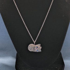 Kitty 20 inch silver plated,claw closure necklace